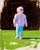 This oil on panel artwork features a young child confidently standing against a dark background, exuding a sense of...
