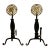 Brass & Iron Floral Rosette Andirons – Vintage Virginia Metalcrafters For Sale