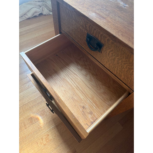 Mission Pair of Stickley Mission Oak Side Tables For Sale - Image 3 of 12