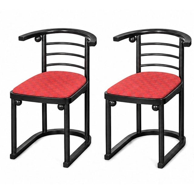 Set of Four Josef Hoffmann Fledermaus Style Chairs. Austria, 20th Century. For Sale - Image 4 of 7