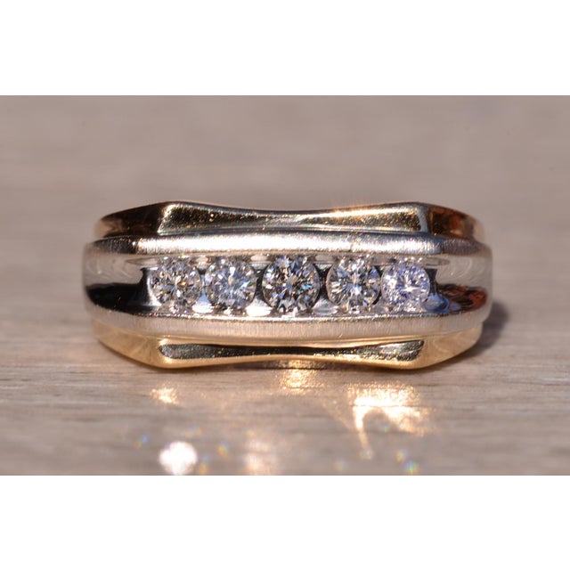 The 103rd Street: Gentleman's Two Tone Diamond Ring For Sale - Image 4 of 11