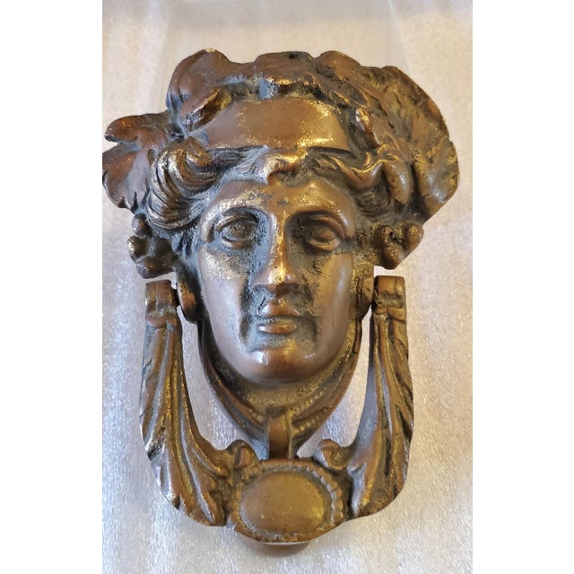 Late 19th Century Victorian Neoclassical Solid Bronze Door Knocker For Sale - Image 11 of 11