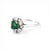 Late 20th Century Mellerio Platinum Daisy Ring - 1ct Natural Emerald & Diamonds - Signed, Size 8.5 For Sale - Image 9 of 10