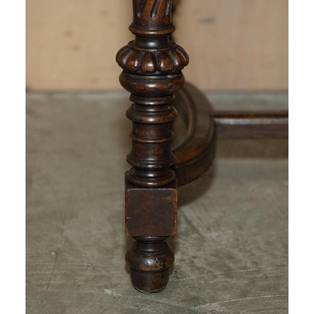 Brown French Henry II Oak & Embossed Leather Dining Chairs, 1880s, Set of 6 For Sale - Image 8 of 18