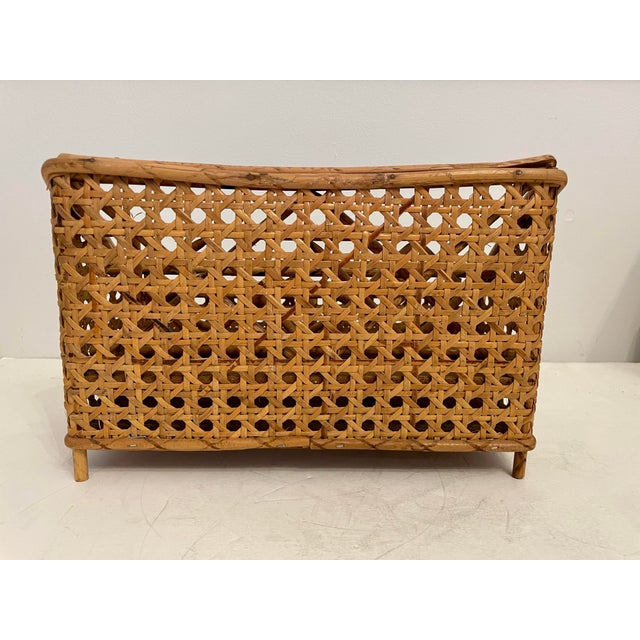 Vintage Rattan Caned Letter Holder Desk Organizer For Sale - Image 9 of 9