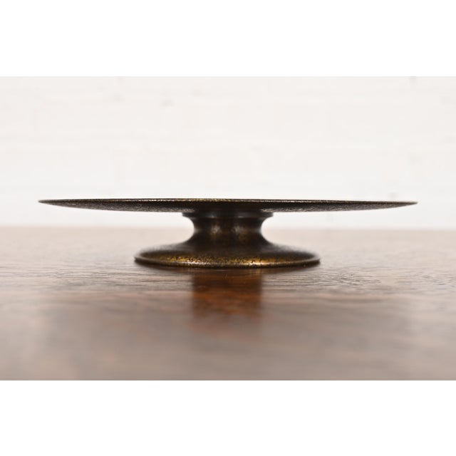 Early 20th Century Tiffany Studios New York Bronze Footed Charger Plate or Tray With Greek Key Design For Sale - Image 5 of 11