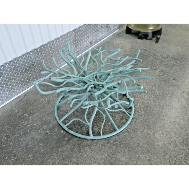 Metal Faux Turquoise Coral Wrought Iron Coffee Table For Sale - Image 7 of 11