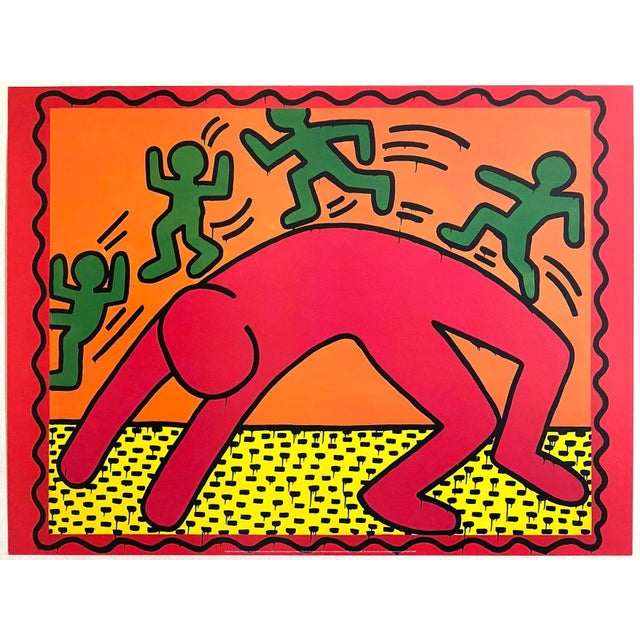 Paper Keith Haring Estate Vintage 1999 Lithograph Print Pop Art Poster " Untitled " 1982 For Sale - Image 7 of 8