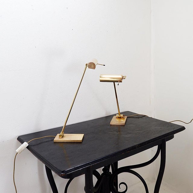 Vintage Brass Articulating Desk Lamps by Stéphane Davidts, Belgium, Set of 2 For Sale - Image 5 of 16
