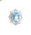 Blue Bochic Capri Vintage 7ct Blue Topaz & White Sapphire Ring, 18K Gold For Sale - Image 8 of 11