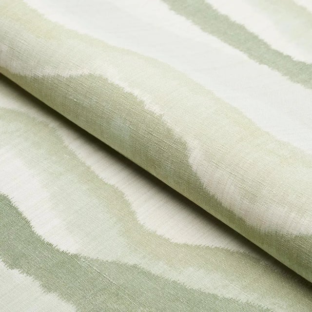 Schumacher Schumacher Chandler Warp Print Fabric In Eucalyptus For Sale - Image 4 of 4