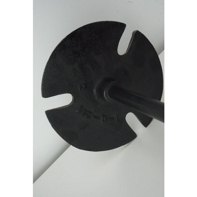 Vintage Mid Century Modern Fireplace Tool Set Wood Handles Brass Black Iron For Sale - Image 9 of 10