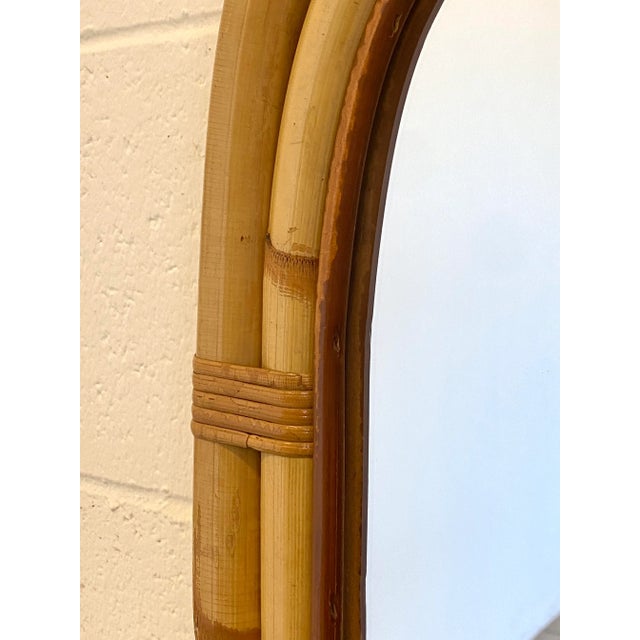 Wood Bamboo Mirror in the style of Vivai Del Sud, 1970s For Sale - Image 7 of 8