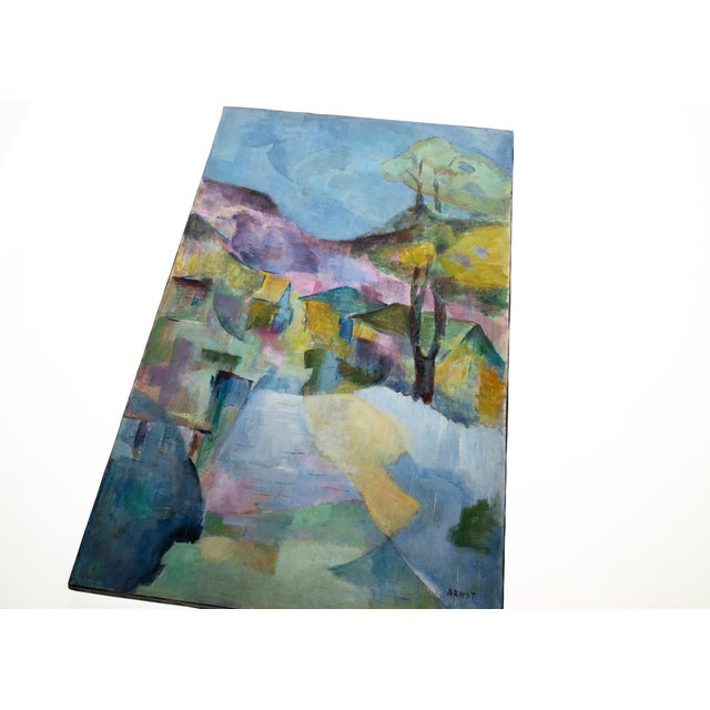 1960s Vintage Pastoral Landscape Painting Signed, 1960's For Sale - Image 5 of 12
