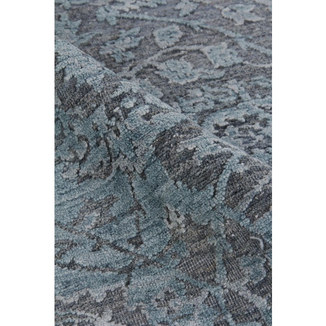 Not Yet Made - Made To Order Bryant Blue/Light Blue hand knotted Wool/Viscose/Cotton Rug - 8'x10' For Sale - Image 5 of 8