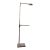 1970s Italian Postmodern Chrome & Glass Floor Swing Arm Adjustable Lamp With Pharmacy Shade and Relco Milano Dimmer For Sale