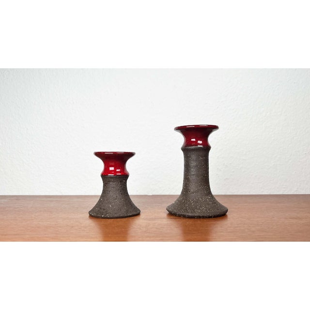 Mid-Century Modern Mid-Century Modern Danish Studio Pottery Candleholder from Lehmann Pottery, 1960s, Set of 2 For Sale - Image 3 of 18