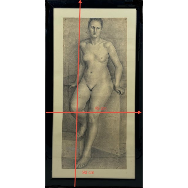 Unknown, The Model, Nude, 1943, Pencil For Sale - Image 9 of 10