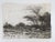 Late 19th century etching on paper rocky pond landscape. Signed illegibly lower right corner. Unframed, right edge has...