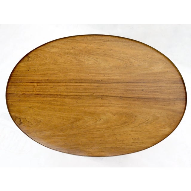 Oval Brass Gallery One-Drawer End Side Table in Bleached Rosewood by Baker For Sale - Image 12 of 13