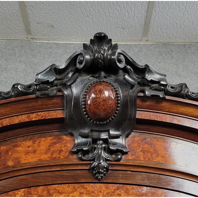 Parisian Wardrobe with Mirror in Rosewood and Elm Burl For Sale - Image 3 of 5