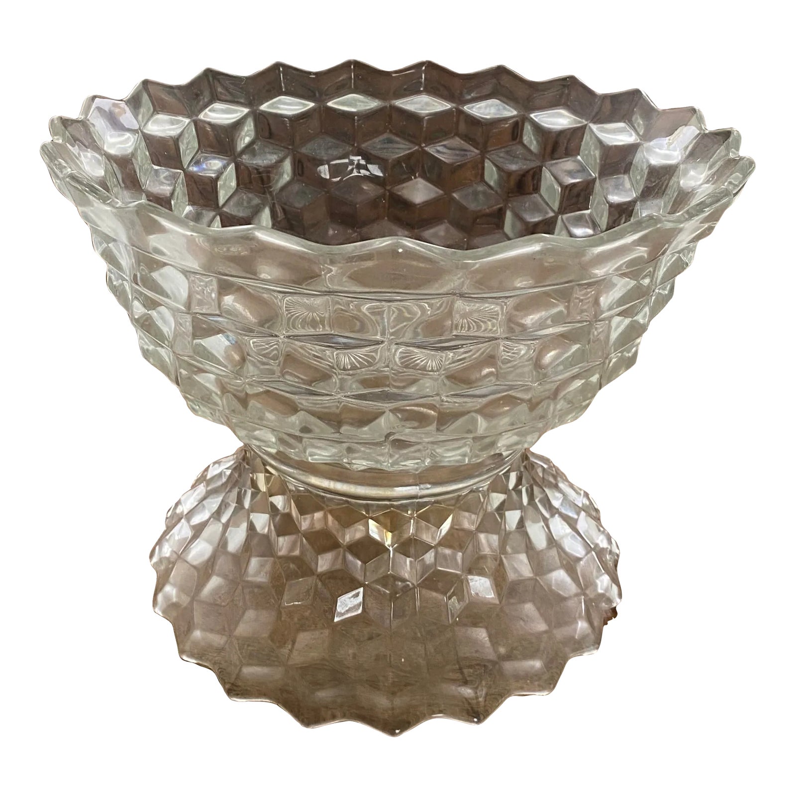 Early 20th Century Fostoria “American” Punch Bowl With Stand Chairish