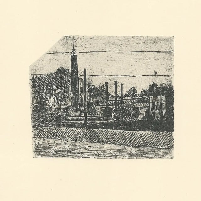 Giorgio morandi (1890-1964) "paesaggio, i camini dell'arsenale nei dintorni di bologna" (landscape, the chimneys of the...