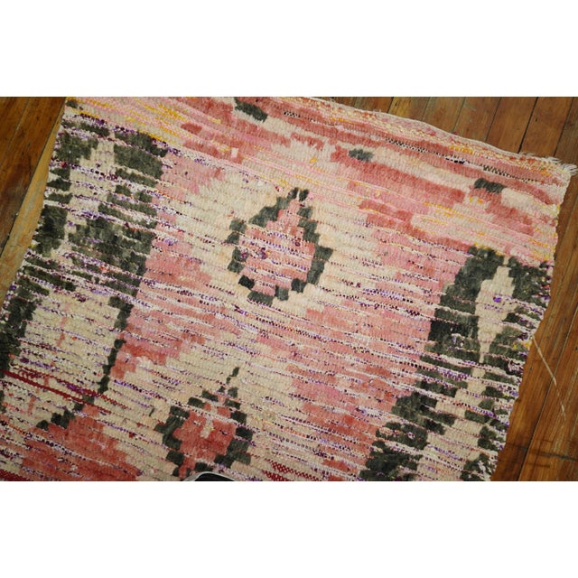 Mid 20th Century Quirky Moroccan Colorful Geometric Large Scale Wool Runner For Sale - Image 5 of 18