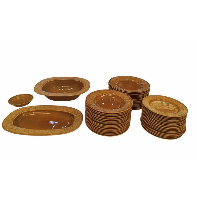 Terracotta Colored Ceramic Margherita Dinner Service by Antonia Campi for Richard Ginori, Italy, 1960s, Set of 57 For Sale - Image 17 of 17