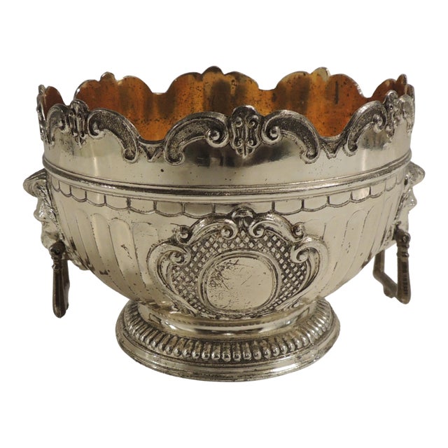 Vintage English Georgian Style Silver-Plated Footed Bowl For Sale