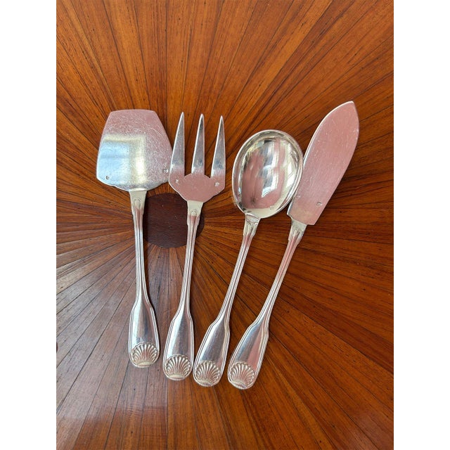 1950s French Louis XV Coquille Cutlery Set for 12 in Silver-Plated Metal by Felix Frères, 1950s, Set of 186 For Sale - Image 5 of 18
