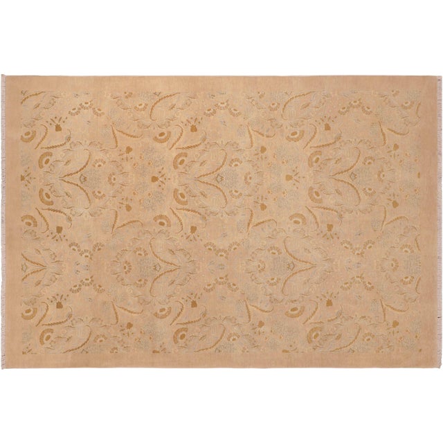 Boho Chic Tan/Brown Wool Rug - 6'0'' X 9'2'' For Sale - Image 10 of 10