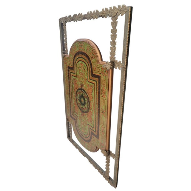 1990s ​Vintage John-Richard Neoclassical Medallion Wall Panel – Laurel Leaf Iron Frame For Sale - Image 5 of 10