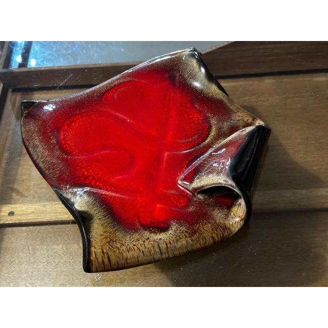 Vintage Red Glazed Ceramic Trinket Dish, 1960s For Sale - Image 11 of 15