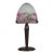 Muller Freres French Art Deco Mushroom Table Lamp 1920s - Purple Pink Glass & Iron For Sale