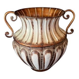 Grecian Style Metal Vase For Sale