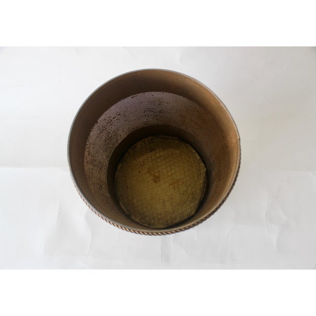 1960s Mid Century Italian Gilded Stool With Storage Rope Detail For Sale - Image 5 of 12