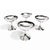 A sleek set of four vintage INOX 18/8 stainless steel coupes with the kind of polished, architectural profile that...