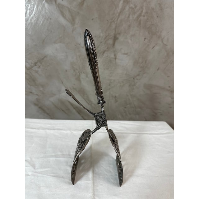 Metal Silver-Plated Asparagus Tongs, 1890s For Sale - Image 7 of 14