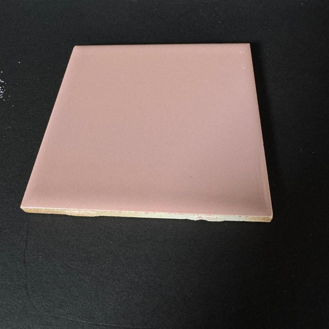Mid-Century Modern Vintage Daltile “Wild Rose” Pink Wall Tile- 5 Pieces For Sale - Image 3 of 9