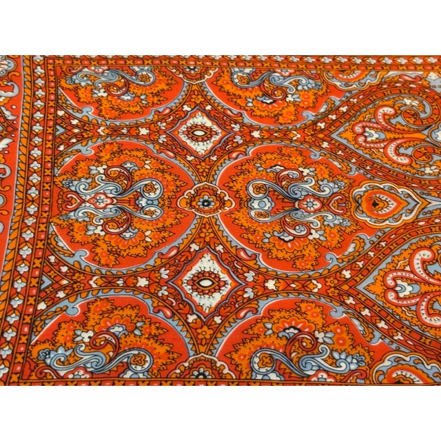 Vintage Paisley Silk Oblong Scarf in Orange colors For Sale - Image 11 of 12