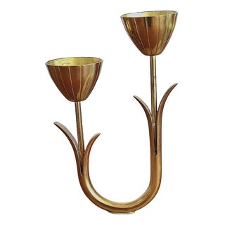 Four-Armed Brass Candleholder by Gunnar Ander for Ystad Metall, Sweden, 1960s For Sale