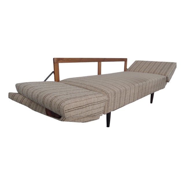 Teak and Wool Daybed, Sweden, 1950s For Sale