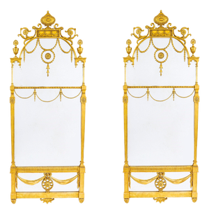 Antique George III Adam Revival Giltwood Mirrors, Set of 2