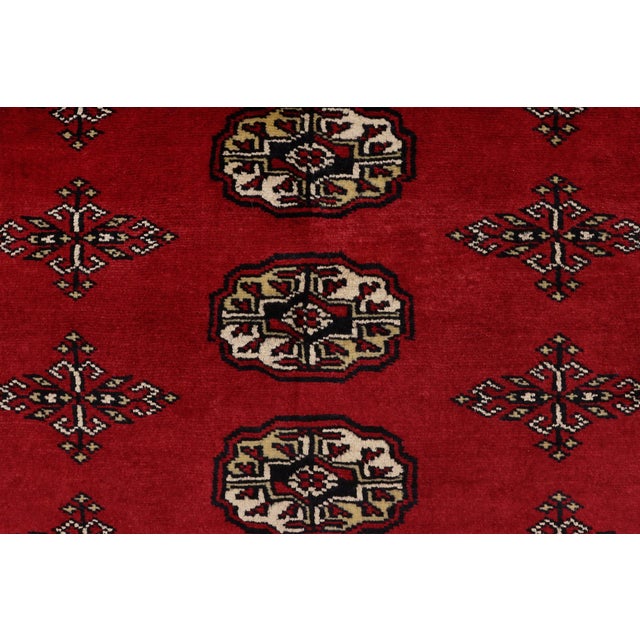 Rustic Bokhara Mann Red/Beige Hand Knotted Wool Rug For Sale - Image 4 of 10