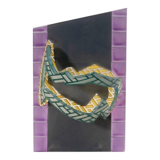 Concetta Mason Dream Counselor Signed 1986 Postmodern Art Glass Wall Sculpture For Sale