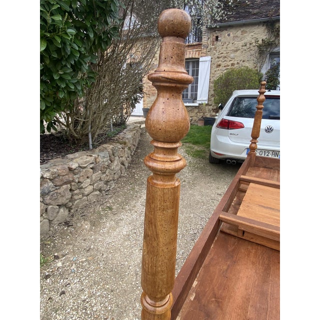 Oak Farmhouse Dining Table with Drawer, 1950s For Sale - Image 9 of 18