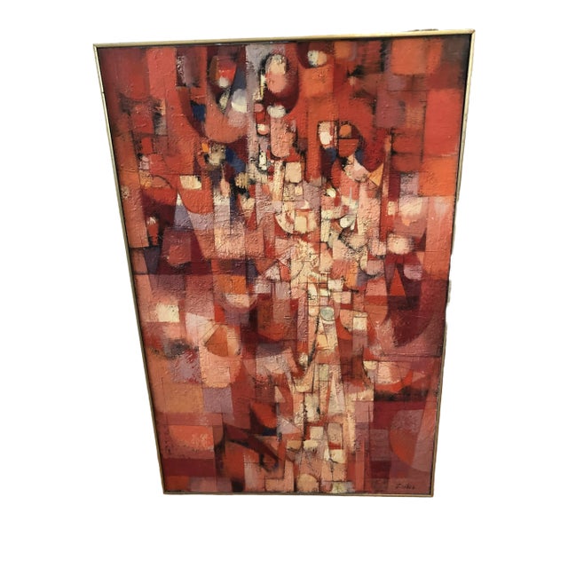 Abstract Geometric Painting by John Foster For Sale