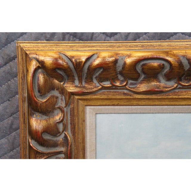 Mid 20th Century Vintage European Country Landscape Cityscape Oil Painting on Canvas, Framed For Sale - Image 9 of 11