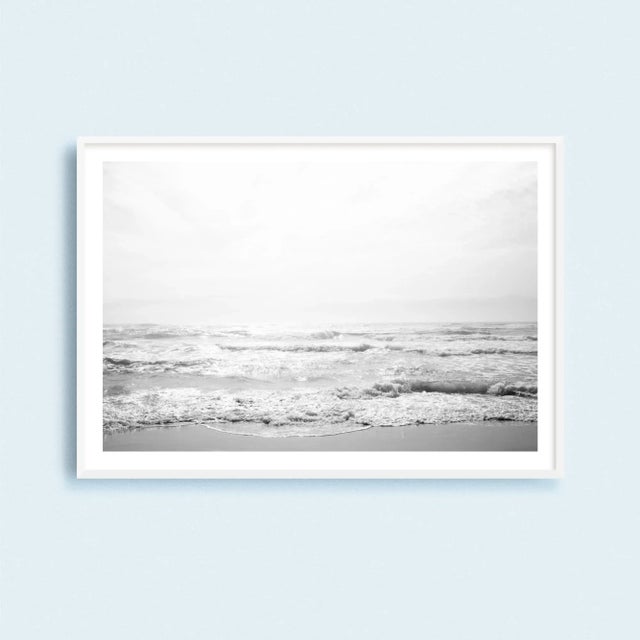 Gray Contemporary Minimalist Coastal Art Print, 45 X 30" Black and White Fine Art Photography Print, 'Gulf Spray' Monochrome Florida Art For Sale - Image 8 of 8